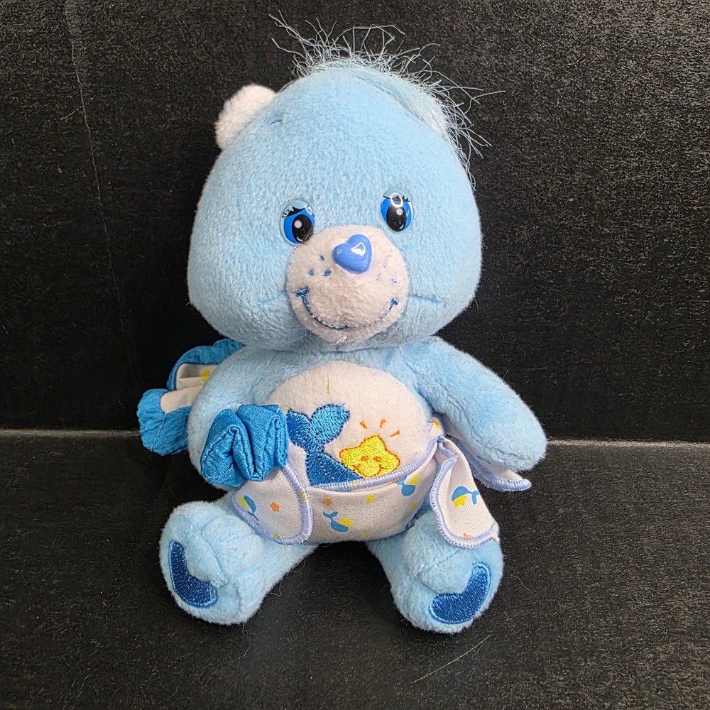 Care Bears Baby Tug-a-Long Tug-a-Star Blue Plush Bear 2004 TCFC 7‎ Inch